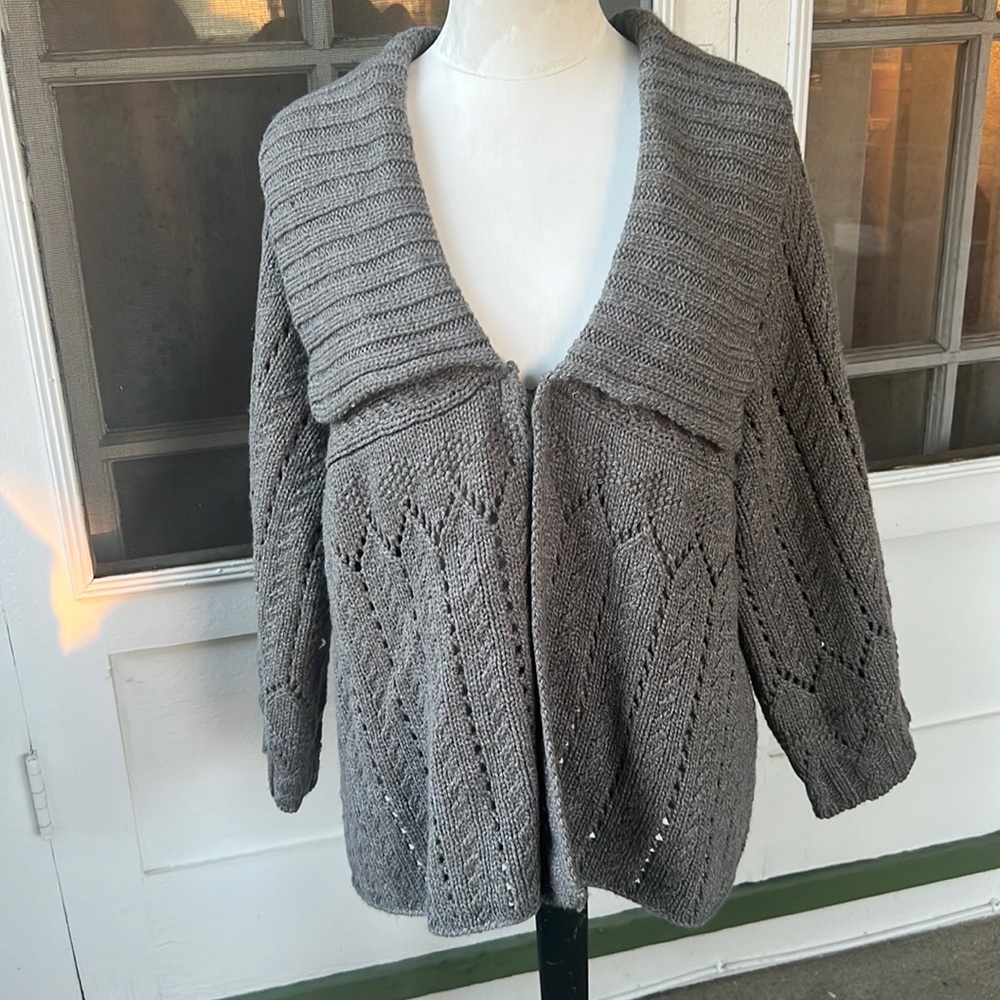 VTG Pointelle Knit Cardigan - Size Large by a.n.a